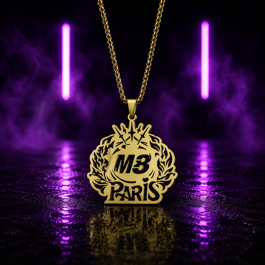 Collier M8 Paris en acier inoxydable - Plaqué Or