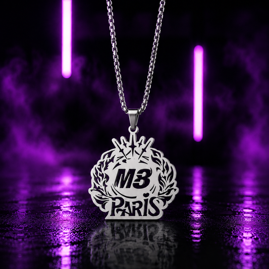 Collier M8 Paris en acier inoxydable